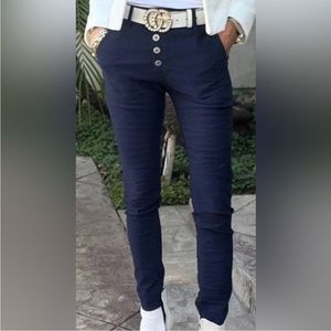 BEVY FLOG Ronit Pants Black Trouser Button Fly Jogger Sz 25